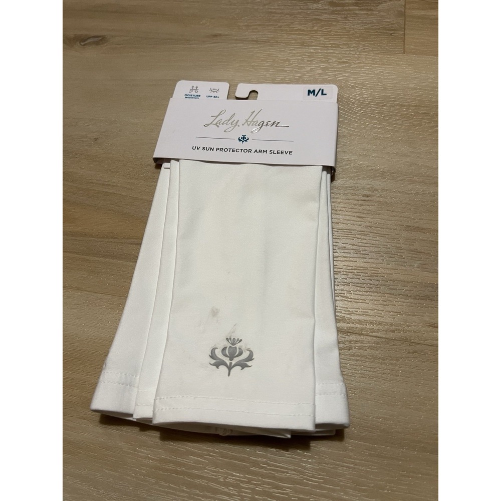 Lady Hagen Women's Sun‎ UV UPF 50+ Protector Arm Sleeves Medium/Large White Dust